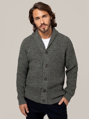 Celtic & Co. Mens Waffle Stitch Cardigan - Image 1 of 4