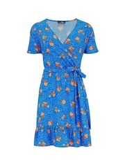 Pour Moi Blue Floral Print Woven Dress - Image 4 of 5
