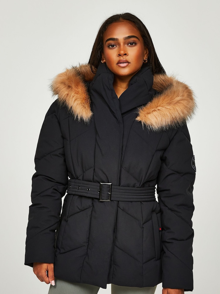 Zavetti Canada Cinzia Mid Length Puffer Black Jacket - Image 1 of 6