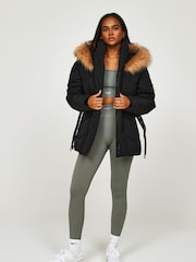 Zavetti Canada Cinzia Mid Length Puffer Black Jacket - Image 3 of 6