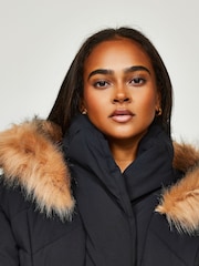 Zavetti Canada Cinzia Mid Length Puffer Black Jacket - Image 5 of 6