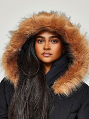 Zavetti Canada Cinzia Mid Length Puffer Black Jacket - Image 6 of 6