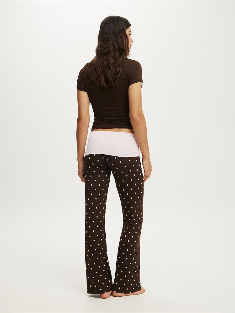 Cotton On Brown Airy Soft Basque T-Shirt & Roll Waist Pants Set - Image 2 of 4 Cotton On Brown Airy Soft Basque T-Shirt & Roll Waist Pants Set - Image 2 of 4