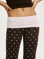 Cotton On Brown Airy Soft Basque T-Shirt & Roll Waist Pants Set - Image 4 of 4