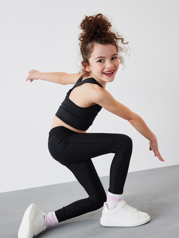 Black Sports Crop Top (5-16yrs) - Image 2 of 6