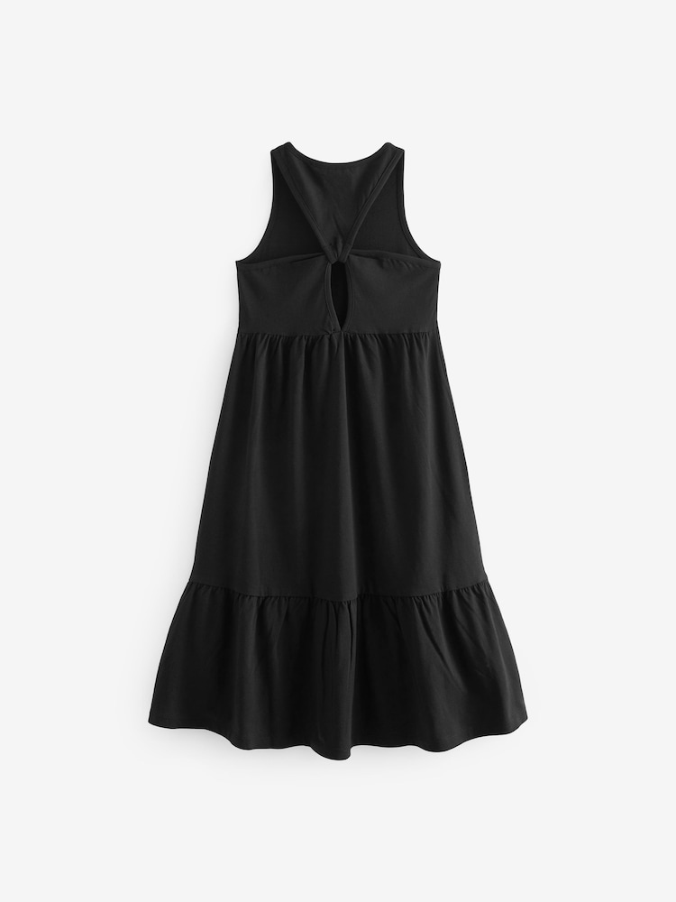 Black Back Detail Soft Jersey Midi Dress (3-16yrs) - Image 5 of 5
