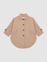 Reiss Camel Carmen Senior Wool Cape - Image 2 of 10