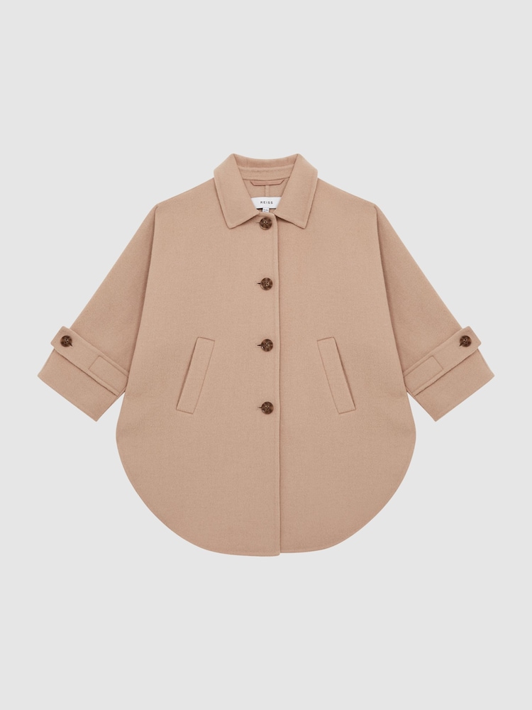 Reiss Camel Carmen Senior Wool Cape - Image 2 of 10