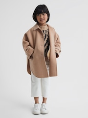 Reiss Camel Carmen Senior Wool Cape - Image 4 of 10
