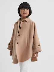 Reiss Camel Carmen Senior Wool Cape - Image 6 of 10