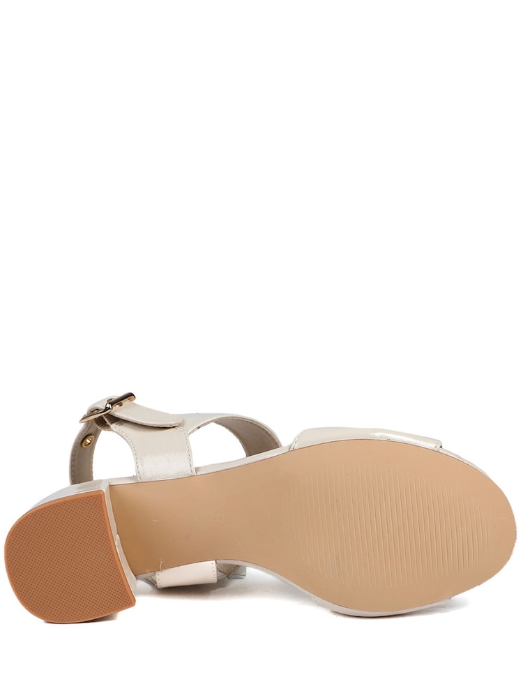 Pavers Cream Wide Fit Smart Block Heel Buckle Fasten Sandals - Image 5 of 5