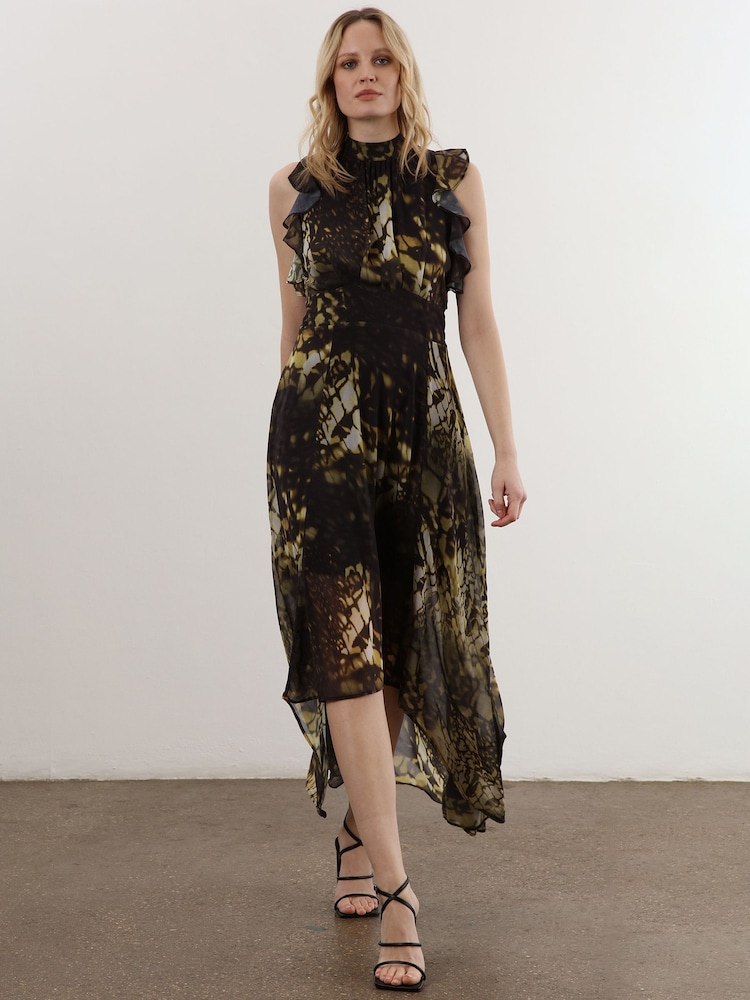 Religion Yellow High Low Eclipse Maxi Dress with Ruffle Sleeve - Image 1 of 6