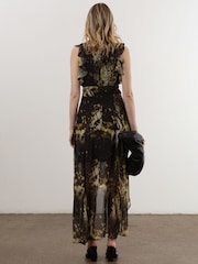 Religion Yellow High Low Eclipse Maxi Dress with Ruffle Sleeve - Image 2 of 6