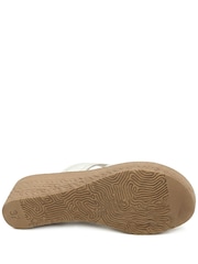 Pavers White Jewelled Wedge Heel Mule Sandals - Image 5 of 5
