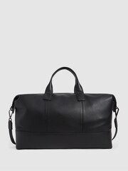 Reiss Black Carter Leather Travel Bag - Image 2 of 7