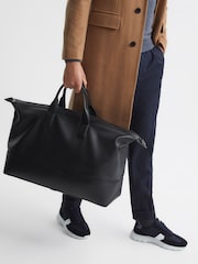 Reiss Black Carter Leather Travel Bag - Image 3 of 7