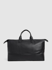 Reiss Black Carter Leather Travel Bag - Image 5 of 7
