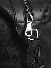Reiss Black Carter Leather Travel Bag - Image 7 of 7