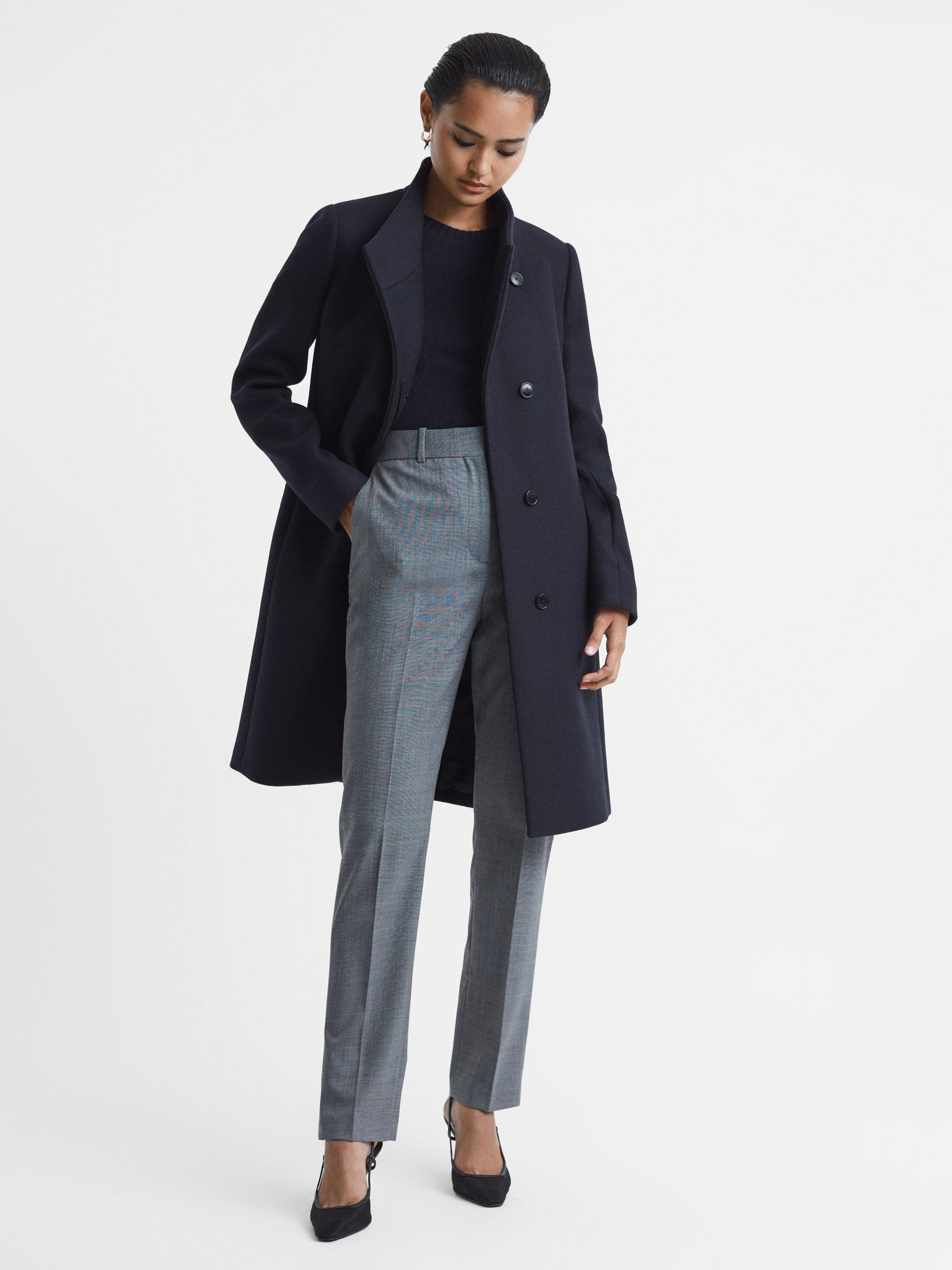 Maya wool blend mid length coat clearance