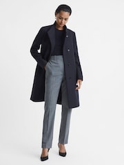Reiss Navy Mia Wool Blend Mid-Length Coat - Image 3 of 6