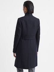 Reiss Navy Mia Wool Blend Mid-Length Coat - Image 5 of 6