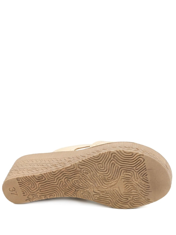 Pavers Gold Jewelled Wedge Heel Mule Sandals - Image 5 of 5