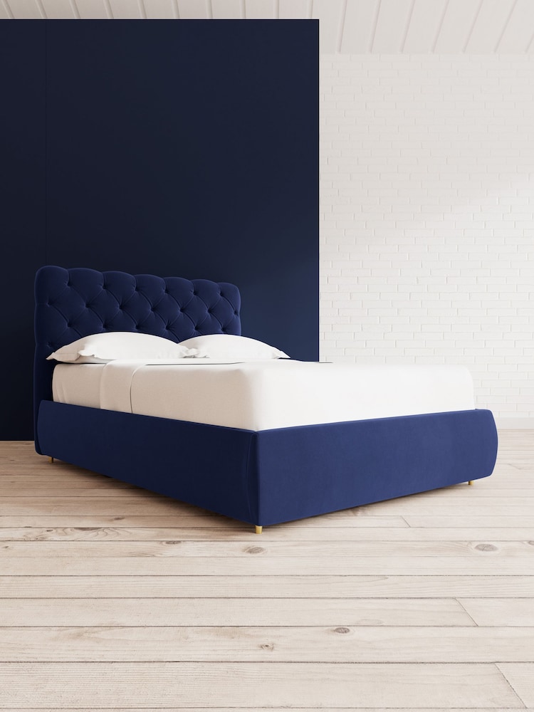 Swoon Easy Velvet Ink Blue Burbage Divan Bed - Image 1 of 8