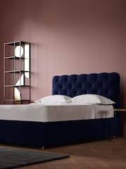 Swoon Easy Velvet Ink Blue Burbage Divan Bed - Image 2 of 8