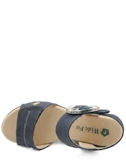 Pavers Blue Wide Fit Adjustable Fasten Wedged Sandals - Image 4 of 5