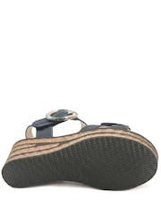 Pavers Blue Wide Fit Adjustable Fasten Wedged Sandals - Image 5 of 5