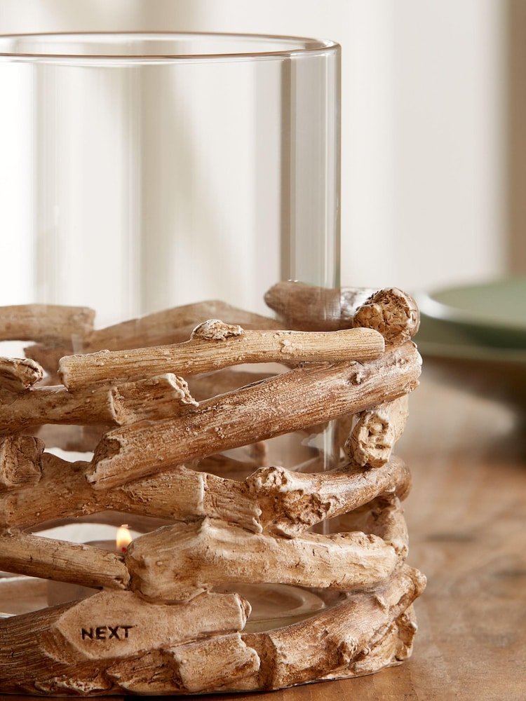 Brown Driftwood Candle Holder Hurricane - Image 3 of 4
