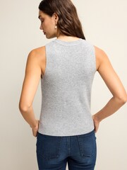 Grey Co-ord 30% Wool Knitted Tank Vest - Image 4 of 7