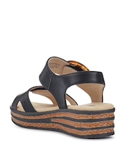 Pavers Black Touch Fasten Wedge Sandals - Image 4 of 6
