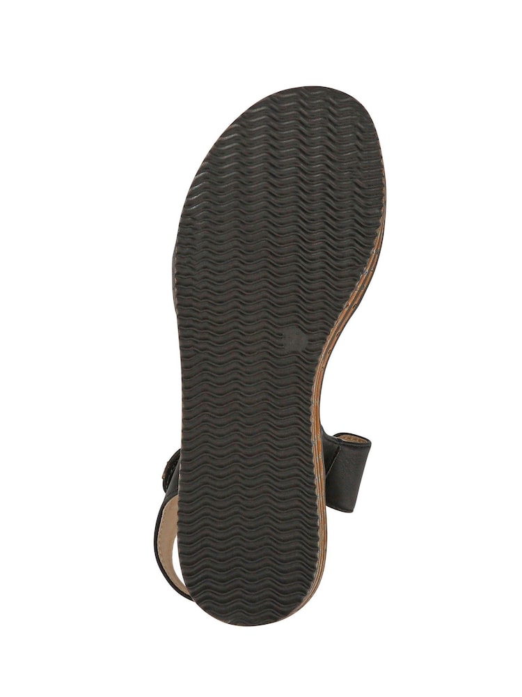 Pavers Black Touch Fasten Wedge Sandals - Image 6 of 6