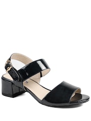 Pavers Blue Wide Fit Smart Block Heel Buckle Fasten Sandals - Image 1 of 5
