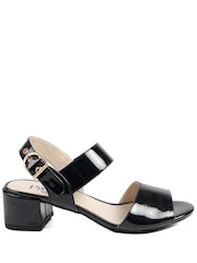 Pavers Blue Wide Fit Smart Block Heel Buckle Fasten Sandals - Image 3 of 5