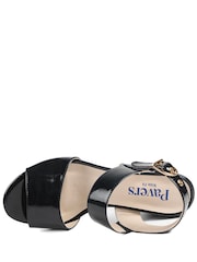 Pavers Blue Wide Fit Smart Block Heel Buckle Fasten Sandals - Image 4 of 5