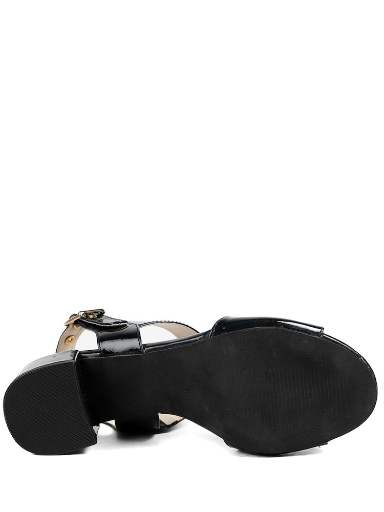 Pavers Blue Wide Fit Smart Block Heel Buckle Fasten Sandals - Image 5 of 5
