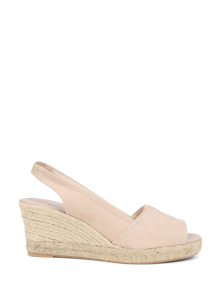 Pavers Peeptoe-Sandalen mit Keilabsatz, Nude - Bild 1 von 5