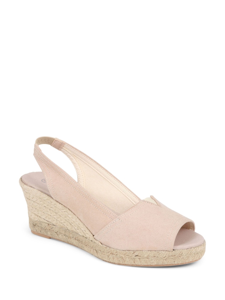 Pavers Peeptoe-Sandalen mit Keilabsatz, Nude - Bild 2 von 5 Pavers Peeptoe-Sandalen mit Keilabsatz, Nude - Bild 2 von 5