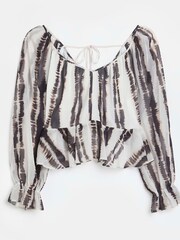 River Island Petite Brown Chiffon Peplum Top - Image 4 of 4