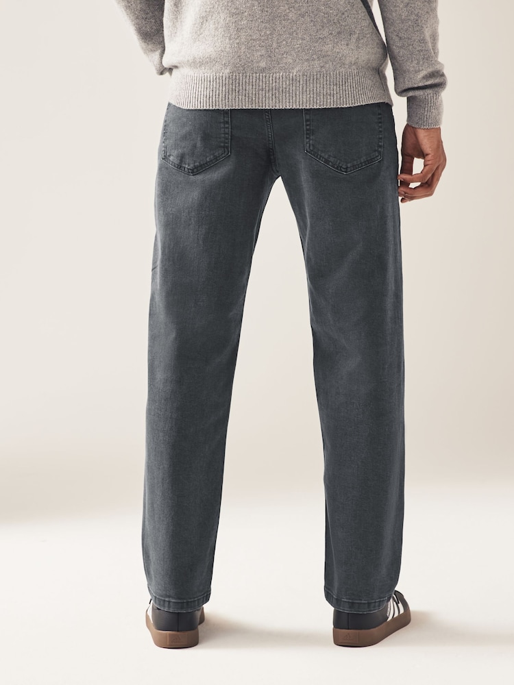 Gris anthracite - Lit 1 place - Straight Fit Classic Jeans extensibles - Image 4 of 10