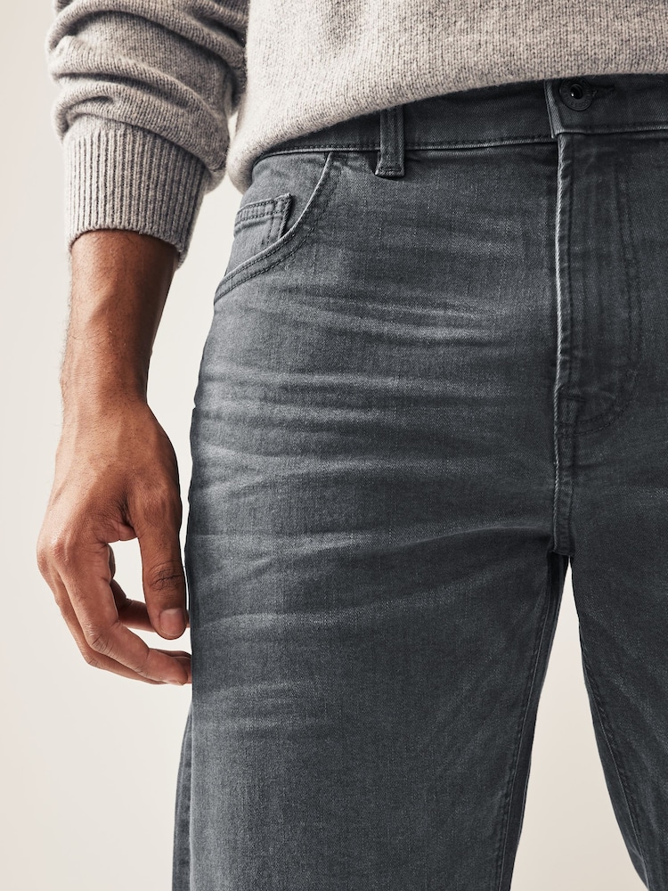 Gris anthracite - Lit 1 place - Straight Fit Classic Jeans extensibles - Image 5 of 10