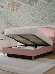 Laura Ashley Velvet Dark Blush Ansley Ottoman Storage Bed Bed - Image 2 of 8