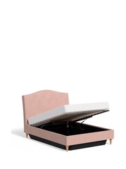 Laura Ashley Velvet Dark Blush Ansley Ottoman Storage Bed Bed - Image 7 of 8