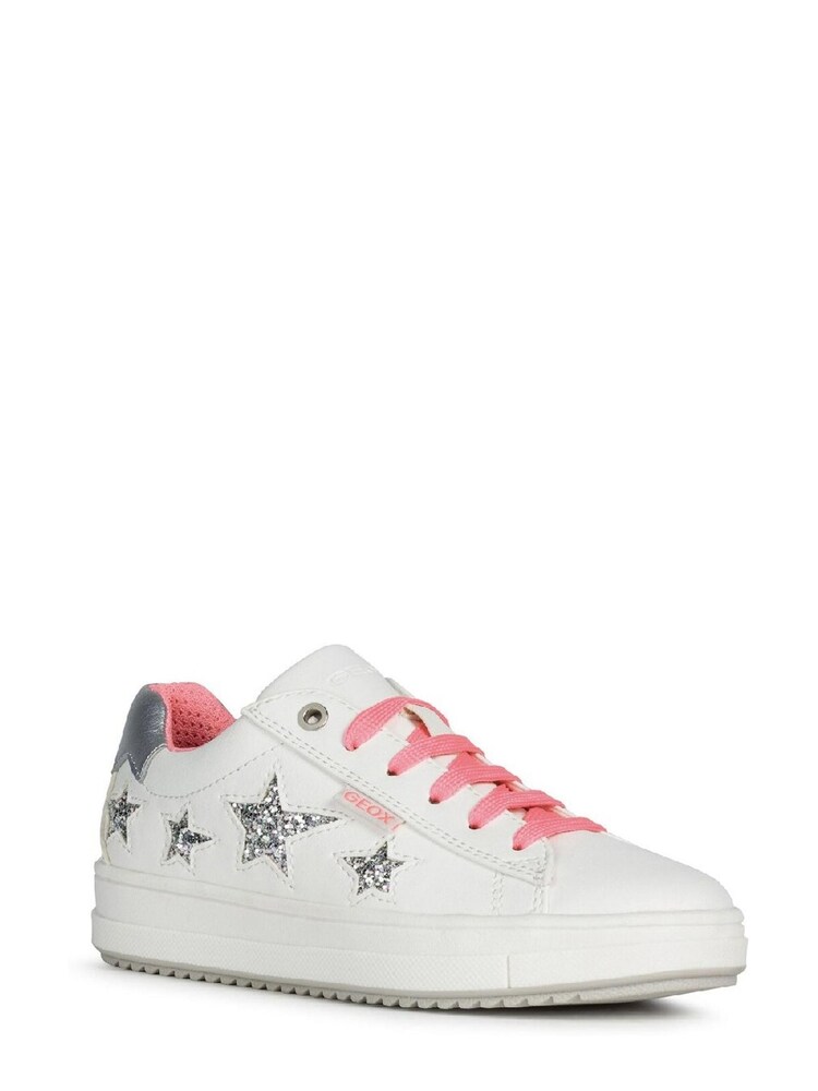 Geox Rebecca Girl White Lace-Up Trainers - Image 2 of 4