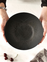 Kew Gardens Black Stoneware Salad Bowl - Image 1 of 4