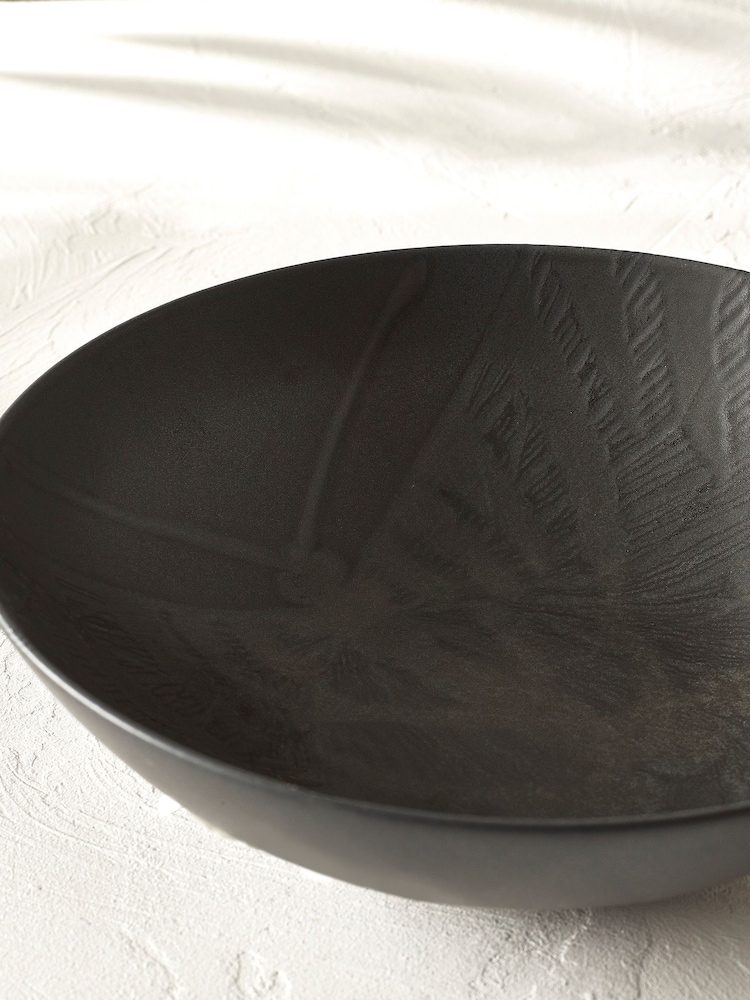 Kew Gardens Black Stoneware Salad Bowl - Image 2 of 4