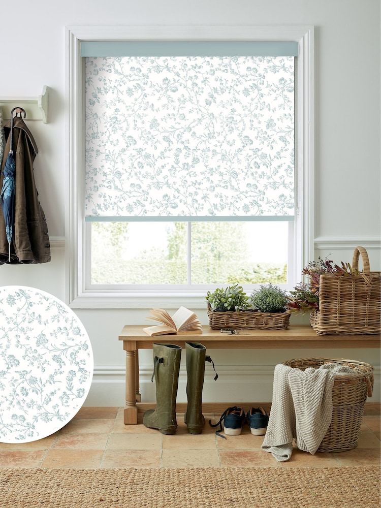 Laura Ashley Eucalyptus Blue Aria Made To Measure Roller Blind - Image 1 of 6