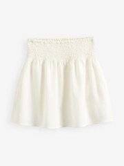 White Linen Mix Mini Skirt - Image 4 of 4